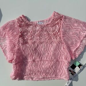 NWT Pink Crotched Top, M